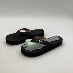 IOB Michael Kors Womens Black Gage Glitter Platform Heel Flip Flop Sandals Sz 9