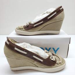 Roxy Isabel Overboard Wedge Canvas Heels Women's Size 7 wi9th BOX