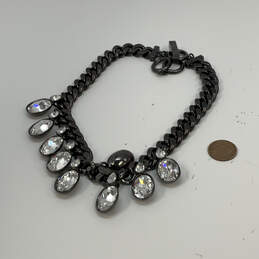 Designers Givenchy Black Clear Crystal Stone Curb Chain Statement Necklace alternative image