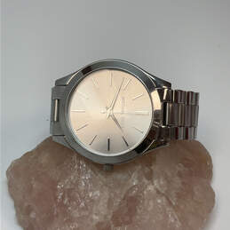 Designer Michael Kors MK-3178 Silver-Tone Slim Runway Analog Wristwatch