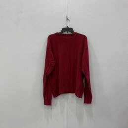 Womens Red Tight-Knit Long Sleeve Crew Neck Pullover Sweater Size XXL alternative image