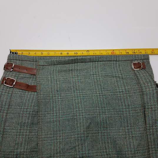 Green and gray plaid wool long kilt 42 x 31.5 image number 2