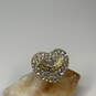 Designer Juicy Couture Gold-Tone Rhinestone Heart Shape Classic Band Ring image number 1