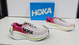 Women's White & Pink Hoka Shoes Size 10 In Box