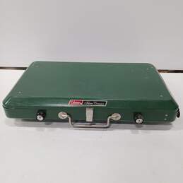 Vintage Green Coleman Propane Camp Stove In Built In Case