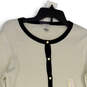NWT Womens Tan Black Knitted Long Sleeve Button Front Cardigan Sweater Sz S image number 3