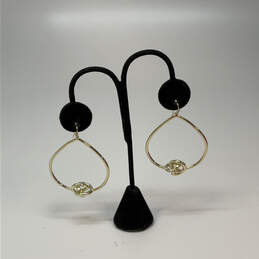 Designer Kendra Scott Gold-Tone Love Knot Open Frame Dangle Earrings