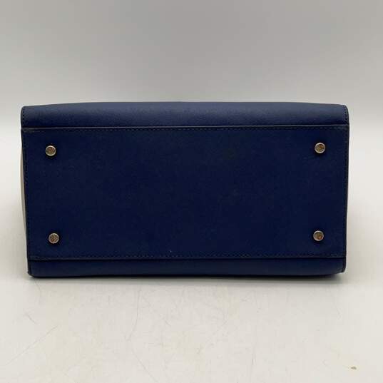 Kate Spade Womens White Blue Inner Pockets Double Top Handle Handbag Purse image number 5