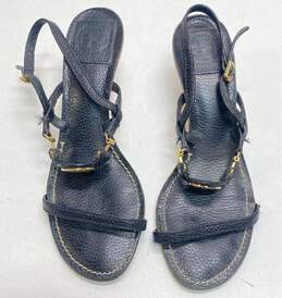 Tory Burch Mira Black Leather Slingback Heeled Sandals Women's Size 7.5 alternative image
