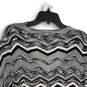 NWT Womens Black White Chevron 3/4 Sleeve Pullover Sweater Size 16 image number 4