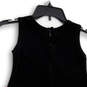 NWT Womens Black Velvet Round Neck Sleeveless Key Hole Back Mini Dress Sz 6 image number 4
