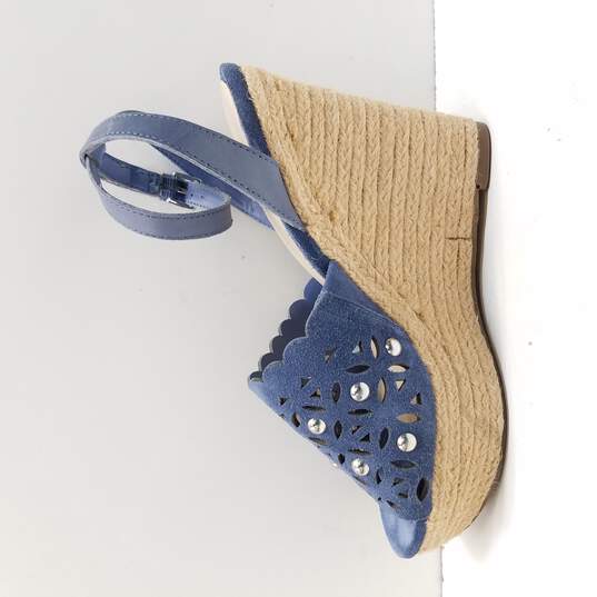 Marc Fisher Women's Hata Blue Suede Espadrille Wedge Size 6 image number 2