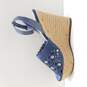 Marc Fisher Women's Hata Blue Suede Espadrille Wedge Size 6 image number 2