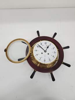 Vintage Schatz 8 Day Ship Clock - Brass/Wood - 7 Jewels - Made in West Germany alternative image