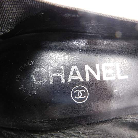 Chanel Women’s Escarpins Black Scrunch Pumps Size 37.5 with Pouch, Box & COA image number 14