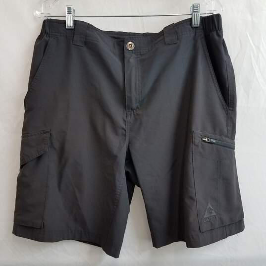 Men's dark gray hiking trail cargo shorts size 34 image number 1