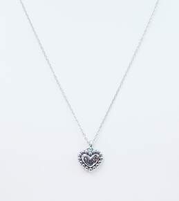 Brighton Designer Silver Tone Heart Pendant Necklace 5.2g