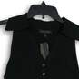 NWT Womens Black Knitted Spread Collar Sleeveless Polo Shirt Size M image number 3