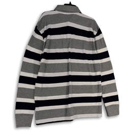 NWT Mens Multicolor Striped Long Sleeve Spread Collar Polo Shirt Size L alternative image