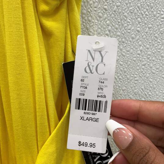 NWT New York & Co. Womens Yellow Sleeveless Pullover Maxi Dress Size XL image number 4