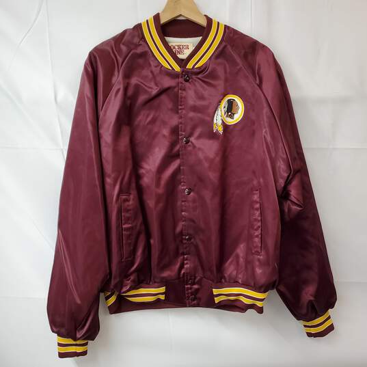 Vintage Locker Line NFL Washington Redskins Red Satin Bomber Jacket Youth XL image number 1