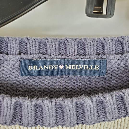 Brandy Melville Women White Stripe Sweater S image number 3