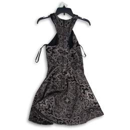 NWT B. Smart Womens Black Glitter Round Neck Sleeveless Back Zip A-Line Dress 1 alternative image