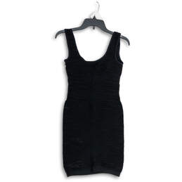 Womens Black Scoop Neck Sleeveless Pullover Bodycon Dress Size Small