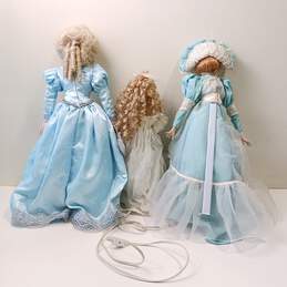 Bundle of 3 Assorted Porcelain Dolls w/Dresses alternative image