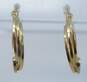 14K Yellow Gold Diamond Accent Heart Oval Hoop Earrings 2.0g image number 1