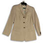 NWT Womens Beige Notch Lapel Long Sleeve Three Button Blazer Size 6P image number 1