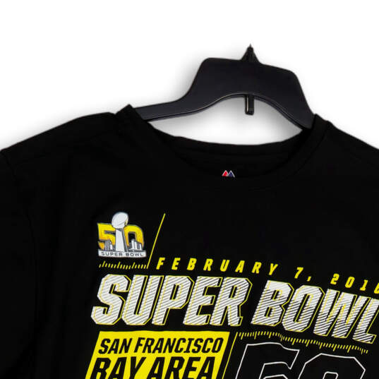 Mens Black Super Bowl 50 San Francisco Bay Area Round Neck T-Shirt Size XL image number 3