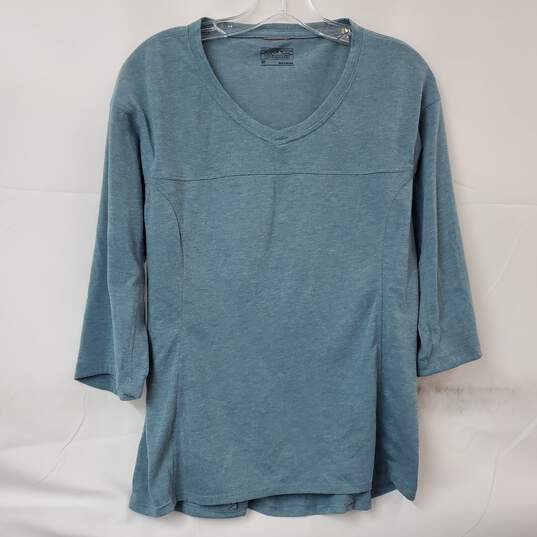 Patagonia Worn Wear Sage Green V-Neck Mid Sleeve T-Shirt Women's M image number 1