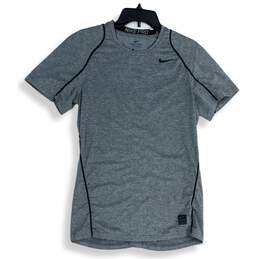 Nike Mens Gray Pro Dri-Fit Fitted Short Sleeve Activewear Pullover T-Shirt Sz S