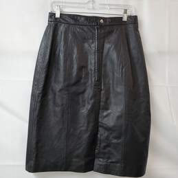 Wilsons The Leather Experts Women's Black Leather Midi Skirt Size 12