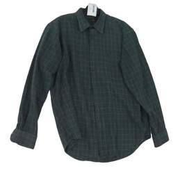 Club Room Mens Green Check Long Sleeve Collared Button Up Shirt Size Medium
