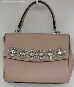 Michael Kors Womens Pink Leather Jeweled Detachable Strap Crossbody Bag
