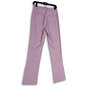 NWT Womens Purple Flat Front Side Zip Straight Leg Trouser Pants Size M image number 4