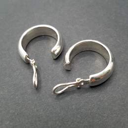 Milor Sterling Silver Omega Back Hoop Earrings 6.7g alternative image