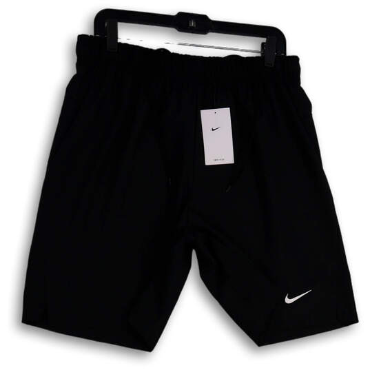NWT Mens Black Dri-Fit Elastic Waist Drawstring Athletic Shorts Size Large image number 1