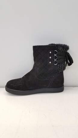 GUESS Black Faux Shearling Back Lace Ankle Boots Women's Size 8 M alternative image