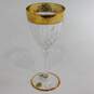Set Of 6 Creart Italian Hand Cut Crystal Gold Trim Wine Glasses IOB image number 2