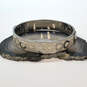 Designer Coach Silver-Tone Monogram Rhinestone Fashionable Bangle Bracelet image number 1