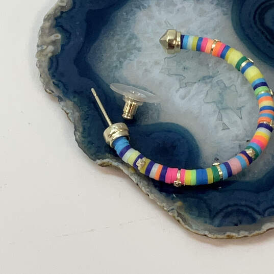 Designer Kendra Scott Gold-Tone Fashionable Multicolor Hoop Earrings image number 1