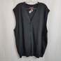 Nordstrom men's dark gray wool button up sweater vest XL image number 1