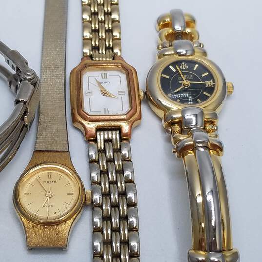 Seiko and other Vintage Fashion brand Stainless Steel Lady's Quartz Watch Bundle image number 8