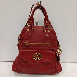 Womens Red Leather Emma Fox Inner Pocket Outer Pocket Detachable Strap Tote Bag