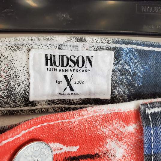Hudson Women Red/Blue Skinny Jeans Sz 27 image number 3