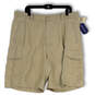 NWT Mens Tan Flat Front Pockets Stretch Regular Fit Cargo Shorts Size 8 image number 1