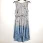 Daises Women Blue Striped Floral Maxi Dress L NWT image number 2